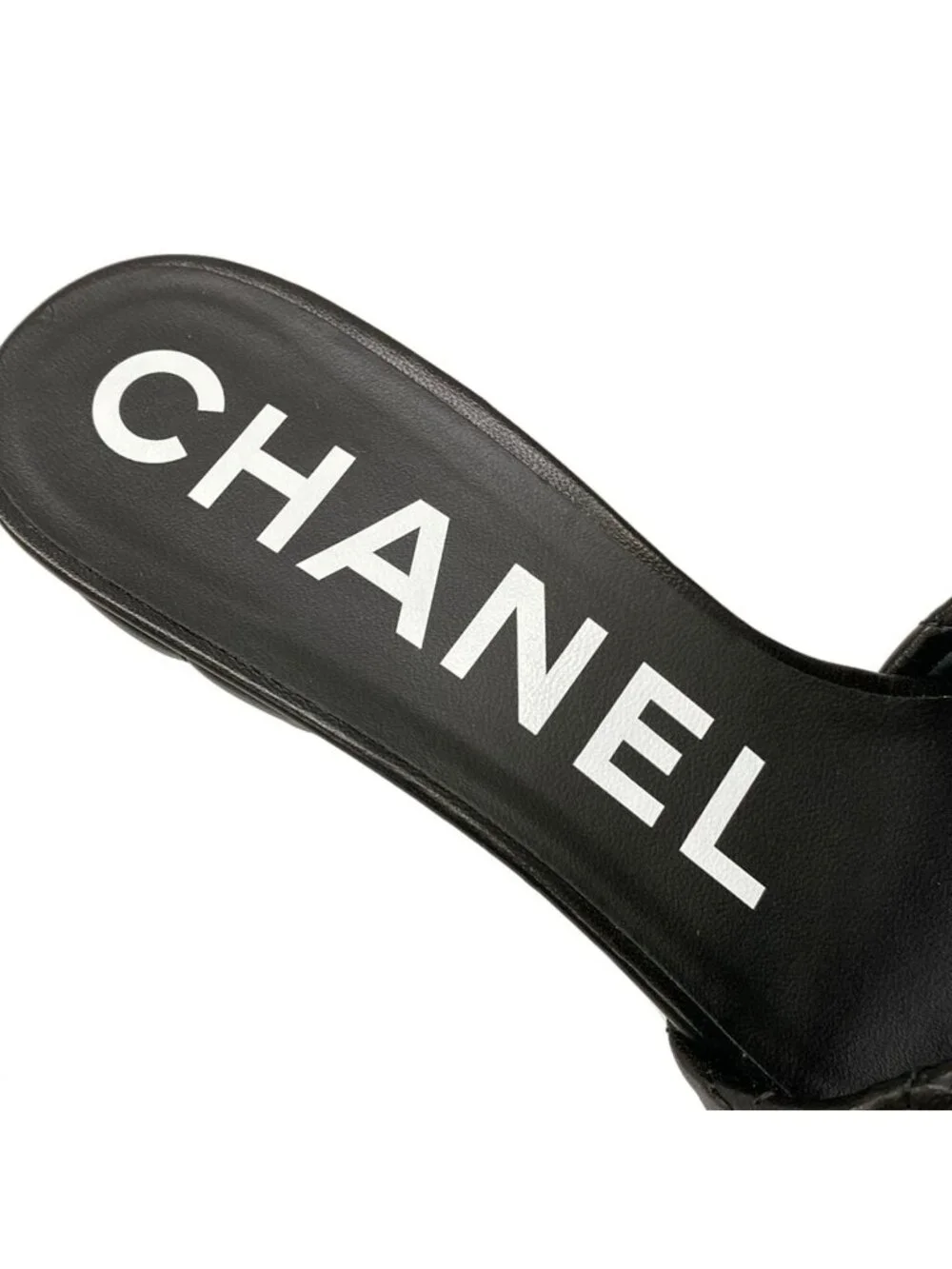 Chanel Mules C Black Leather